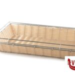 0 ECONOMIC-CESTA BUFFET POLIPROPILENE GN 1.1 CM.56,5X36XH.10 BEIGE CON FILO CROMATO -SENZA CUPOLA- 40150 APS  ASSHEUER POTT GMBH E CO KG