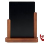 soprammobili ELEGANT - LAVAGNA DA TAVOLO, BASE IN LEGNO COLORE MOGANO MODELLO GRANDE A4 CM 27X7,1 H 32,3       ELE-M-LA SECURIT
