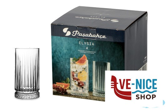 vetro ELYSIA - CONFEZIONE 4 BICCHIERI LONG DRINK CL 44,5 PASABAHCE - immagine 4