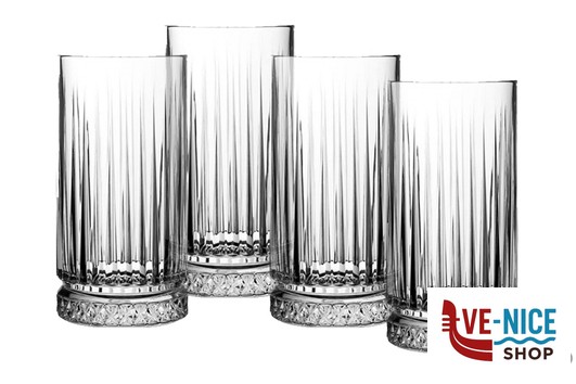 vetro ELYSIA - CONFEZIONE 4 BICCHIERI LONG DRINK CL 44,5 PASABAHCE
