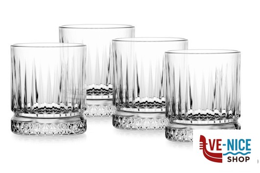 vetro ELYSIA - CONFEZIONE 4 BICCHIERI WHISKY CL 21 PASABAHCE
