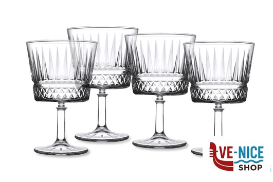 vetro ELYSIA - CONFEZIONE 4 CALICI COCKTAIL CL 26 CON STELO BASSO H.CM 13,4 PASABAHCE