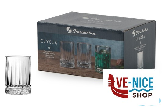 vetro ELYSIA - CONFEZIONE 6 BICCHIERI VETRO SHOT CL.6 520242 PASABAHCE - immagine 3
