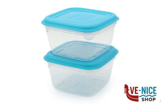 plastica ERMETICI BLU-SET 2 CONTENITOTI QUADRI L.0,5-6465286 GIOSTYLE LIFESTYLE SPA