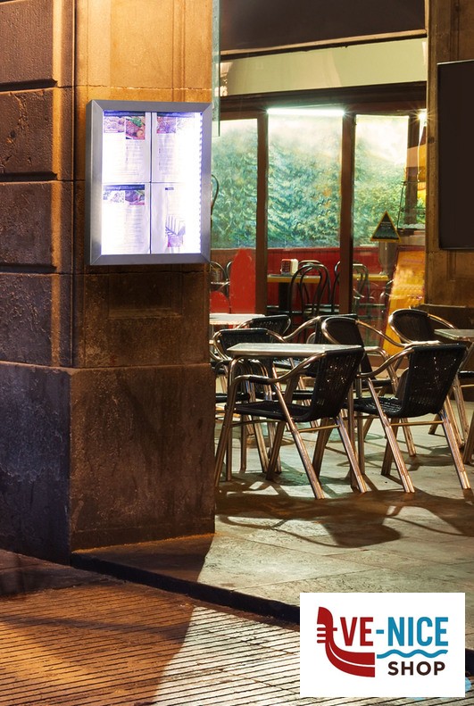 segnaletiche ESPOSIT. PORTAMENU LED INOX 50,5X66,7 SECURIT - immagine 3