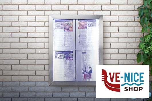 segnaletiche ESPOSIT. PORTAMENU LED INOX 50,5X66,7 SECURIT - immagine 2