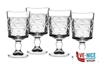 calici acqua ESTRELLA - CONFEZIONE 4 CALICI COCKTAIL-VINO CL 33 H.CM 16 GAMBO BASSO PASABAHCE