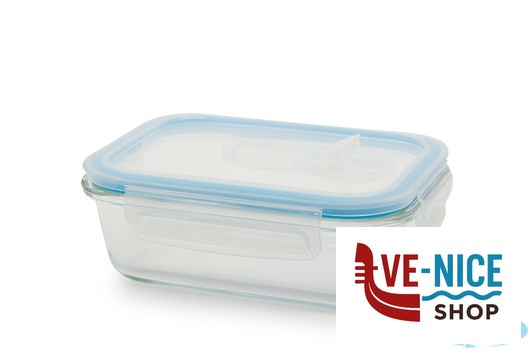 vetro EVER FRESH-CONTENITORE RETTANGOLARE 640ML CM.17X12,4X5,3 IN VETRO BOROSILICATO IMPORT CUCINA - immagine 2
