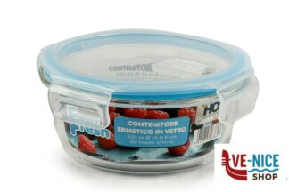 vetro EVER FRESH-CONTENITORE TONDO 620ML CM.15X6 IN VETRO BOROSILICATO IMPORT CUCINA