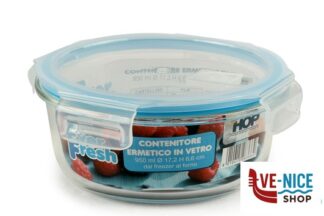 vetro EVER FRESH-CONTENITORE TONDO 950ML CM.17,2X6,6 IN VETRO BOROSILICATO IMPORT CUCINA