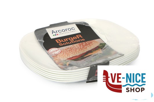 vetro/opale EVOLUTION SOLUTIONS-CONFEZIONE 6 PIATTI BURGER 28X23 L2804 ARC INTERNATIONAL FRANCE - immagine 2