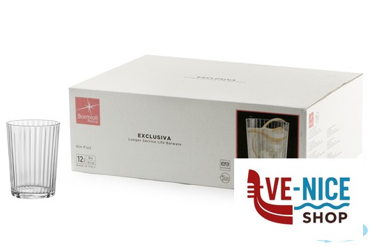 altri bicchieri EXCLUSIVA - CONFEZIONE 12 BICCHIERI GIN FIZZ CL 50 CON SPECIALE BORDO TEMPERATO CHE PERMETTE UNA ROBUSTEZZA E ALLO STESSO TEMPO UN'ELEGANZA UNICHE. BORMIOLI ROCCO - immagine 2