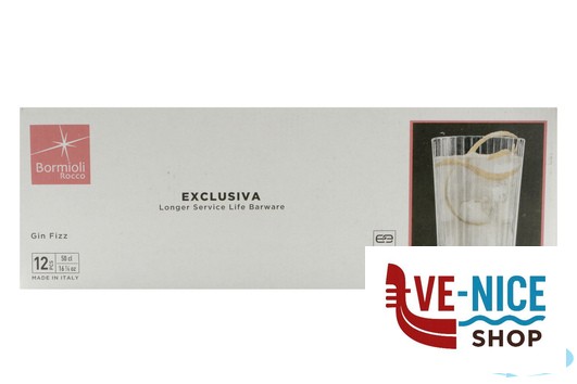 altri bicchieri EXCLUSIVA - CONFEZIONE 12 BICCHIERI GIN FIZZ CL 50 CON SPECIALE BORDO TEMPERATO CHE PERMETTE UNA ROBUSTEZZA E ALLO STESSO TEMPO UN'ELEGANZA UNICHE. BORMIOLI ROCCO - immagine 4