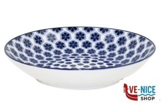 ceramica FLORAL MIX BLUE-PIATTO FONDO CM.20 IN PORCELLANA IMPORT TAVOLA