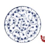 ceramica FLORAL MIX BLUE-PIATTO PIANO CM.26 IN PORCELLANA IMPORT TAVOLA