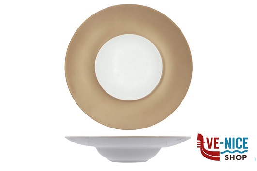 porcellana FLORENCE BRONZO-BIANCO GOURMET PIATTO PASTA BOWL CM.28 INTERNO CM 14,5 SH00012028-19224 IMPORT TAVOLA PROFESSIONAL