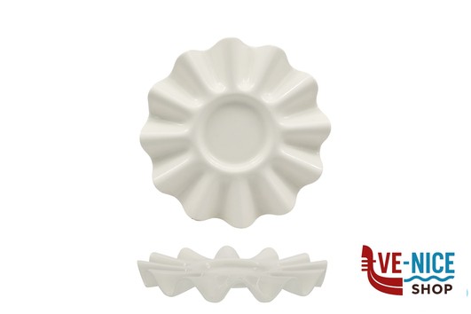 ceramica FLUCTUA BIANCO- PIATTO GOURMET CM 25,5 X H 3 ALLUMINA IMPORT TAVOLA PROFESSIONAL