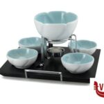 preparazione cibi FONDUTA-CIOCCOLATIERA SET AZZURRO XC0223 IMPORT COTTURA