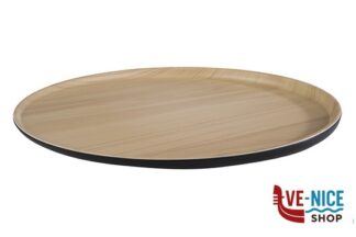 0 FRIDA-VASSOIO MELAMINA CON ANTISCIVOLO EFFETTO LEGNO PER L'INTERNO E COLORE ESTERNO NERO. PRATICO LAVABILE E IMPILABILE 31,5 APS ASSHEUER POTT GMBH E CO KG