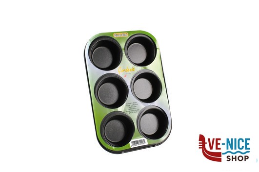 preparazione cibi GARDENIA ANTIADERENTE STAMPO 6 MUFFINS GUARDINI