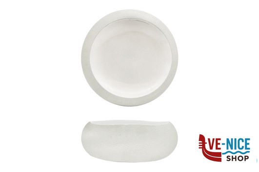 porcellana GENESYS EVO BIANCO-COPPA CM.16,5 IN PORCELLANA CON FINITURA ESTERNA A BUCCIA D'ARANCIA IMPORT TAVOLA PROFESSIONAL