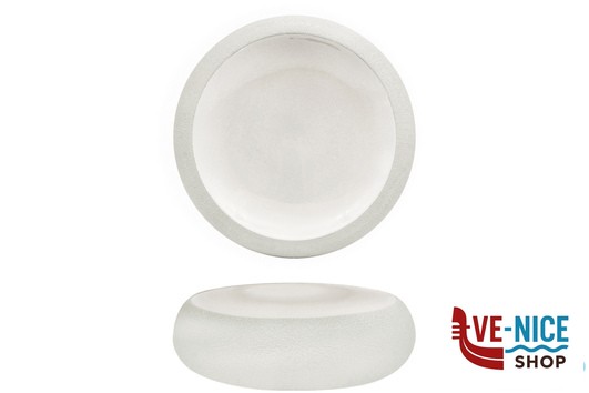 porcellana GENESYS EVO BIANCO-PIATTO ALTO CM.23,3 IN PORCELLANA CON FINITURA ESTERNA A BUCCIA D'ARANCIA IMPORT TAVOLA PROFESSIONAL