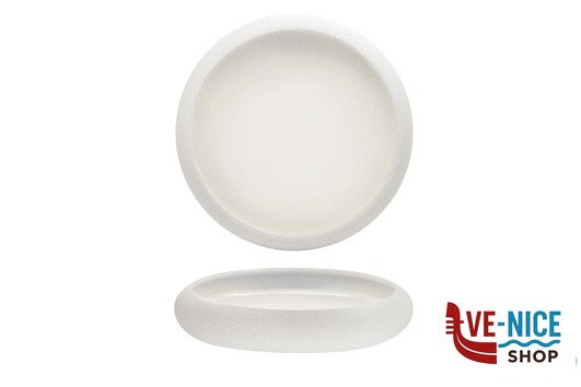 porcellana GENESYS EVO BIANCO-PIATTO ALTO NIDO CM.27 IN PORCELLANA CON FINITURA ESTERNA A BUCCIA D'ARANCIA IMPORT TAVOLA PROFESSIONAL