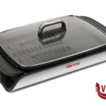 barbecue GIRMI-GRIGLIA-BARBECUE PIASTRA ANTIADERENTE CM 40X30 REGOLAZIONE DELLA TEMPERATURA 2000W CON COPERCHIO IN VETRO TREVIDEA