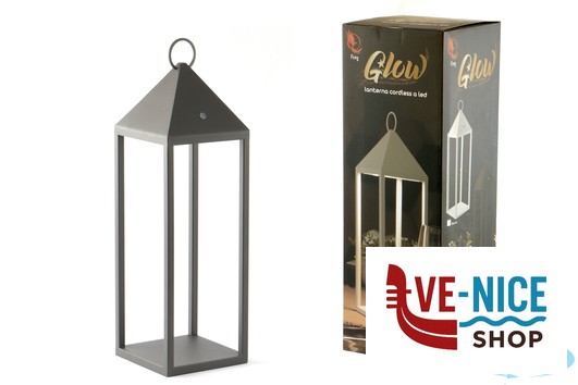 lampade GLOW-LANTERNA LED CM.15X15XH.50 ANTRACITE IMPORT TAVOLA PROFESSIONAL - immagine 2