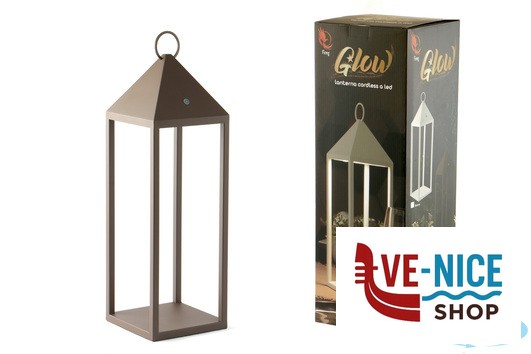 lampade GLOW-LANTERNA LED CM.15X15XH.50 BRONZO IMPORT TAVOLA PROFESSIONAL - immagine 2