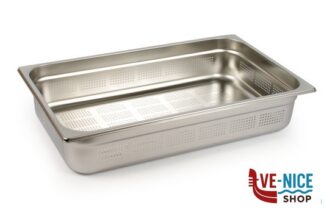 gastronorm BACINELLA GASTRONORM INOX FORATA SIA SUL FONDO CHE SUI LATI CM 53X32 H.10 PREMIUM LINE SPESSORE 0,7MM MORI2A