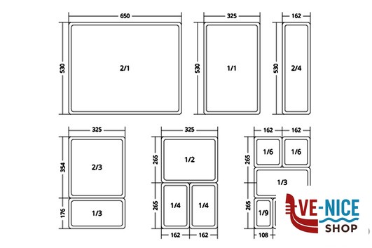 gastronorm GN POLIPROPILENE 1.6 BACINELLA GRADUATA H.10 HACCP MORI2A