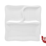 porcellana GOURMET-PIATTO PORCELLANA BIANCO QUADRO 3 SCOMPARTI CM.28   3638 ZAKLADY PORCELANY STOLOWEJ LUBIANA