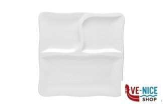 porcellana GOURMET-PIATTO PORCELLANA BIANCO QUADRO 3 SCOMPARTI CM.28 3638 ZAKLADY PORCELANY STOLOWEJ LUBIANA