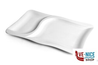 porcellana GOURMET-PIATTO PORCELLANA BIANCO RETTANGOLARE 2 SCOMPARTI CM.37X24 3646 ZAKLADY PORCELANY STOLOWEJ LUBIANA