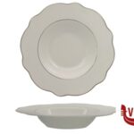 fondo GRACE FILO ORO-PASTA BOWL IN PORCELLANA ALLUMINICA CM 27 INTERNO CM 16,5 IMPORT TAVOLA PROFESSIONAL