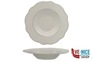 fondo GRACE FILO ORO-PASTA BOWL IN PORCELLANA ALLUMINICA CM 27 INTERNO CM 16,5 IMPORT TAVOLA PROFESSIONAL
