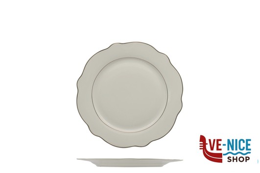 piano GRACE FILO ORO-PIATTO PIANO IN PORCELLANA ALLUMINICA CM 15 IMPORT TAVOLA PROFESSIONAL