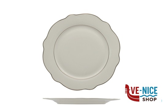 piano GRACE FILO ORO-PIATTO PIANO IN PORC. ALLUM. CM 21 IMPORT TAVOLA PROFESSIONAL