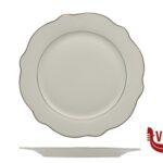 piano GRACE FILO ORO-PIATTO PIANO IN PORCELLANA ALLUMINICA CM 26,7 IMPORT TAVOLA PROFESSIONAL