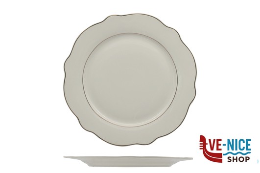 piano GRACE FILO ORO-PIATTO PIANO IN PORCELLANA ALLUMINICA CM 26,7 IMPORT TAVOLA PROFESSIONAL