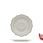 tazze da caffe' GRACE FILO ORO-PIATTO TAZZA CAFFE IN PORC. ALLUMINICA CM 12,5 IMPORT TAVOLA PROFESSIONAL
