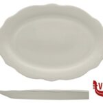 servizi GRACE-PIATTO OVALE IN PORCELLANA ALLUMINICA CM 36X24,5 IMPORT TAVOLA PROFESSIONAL