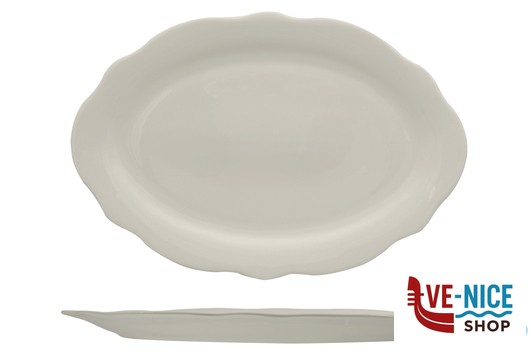 servizi GRACE-PIATTO OVALE IN PORCELLANA ALLUMINICA CM 36X24,5 IMPORT TAVOLA PROFESSIONAL