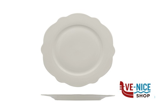 piano GRACE- PIATTO PIANO IN PORCELLANA ALLUMINICA CM 21 IMPORT TAVOLA PROFESSIONAL