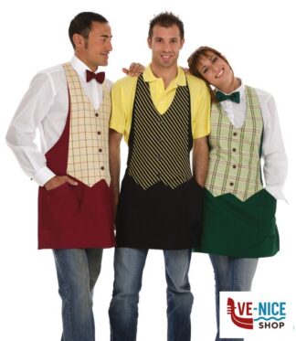 altri GREMBIULE SIMON NERO-RIGA GIALLA TOMA