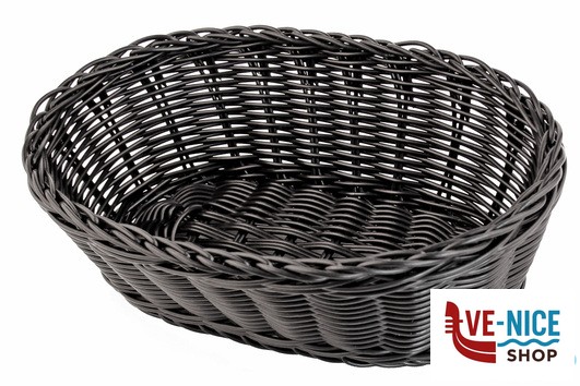 cestini per il pane HORECAPROFESSIONAL - CESTINO PANE PESANTE OVALE CM.25X18 H 8 NERO SPB-8CB IMPORT PROFESSIONAL