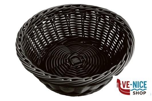 cestini per il pane HORECAPROFESSIONAL - CESTINO PANE PESANTE TONDO CM.21 H 8 NERO SPB-7BB IMPORT PROFESSIONAL