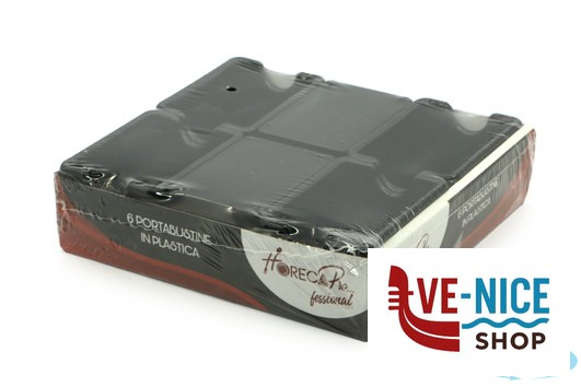 bar HORECAPROFESSIONAL - CONFEZIONE 6 PORTABUSTINE NERE SPH-BK IMPORT PROFESSIONAL - immagine 3