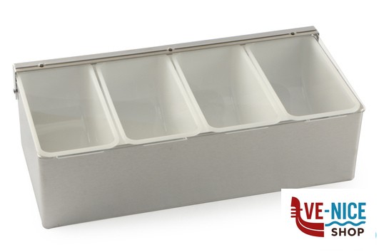 utensili vari HORECAPROFESSIONAL - PORTACONDIMENTI INOX 4 VASCHETTE CD-4 IMPORT PROFESSIONAL